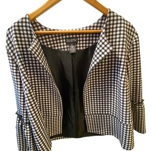 Black and white checked blazer